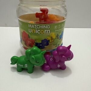 Matching Unicorns Numbers and Color Educational Toy and Resource 3+